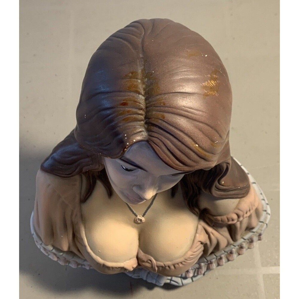 Vintage Gypsy Pirate Statue Bar Wench 10.5” Ceramic Bust Head Mold - Picture 5 of 9